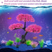 ameliade pink cherry blossom tree aquarium decor set for goldfish betta fish tank decorations