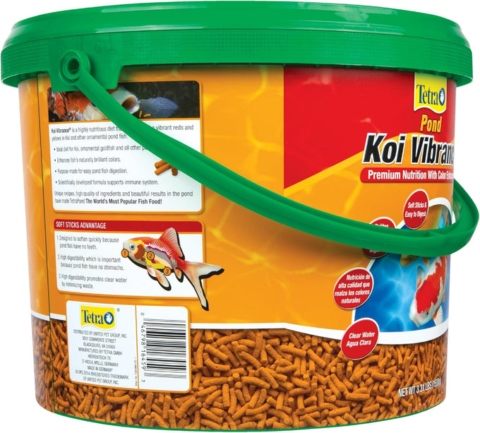 TetraPond Koi Vibrance Soft Sticks Floating Pond Food for 3.31 lbs Maintenance Diet