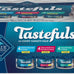 blue buffalo tastefuls flaked wet cat food variety pack, real meat, tuna, chicken, fish & shrimp, 12 count, 4 of each