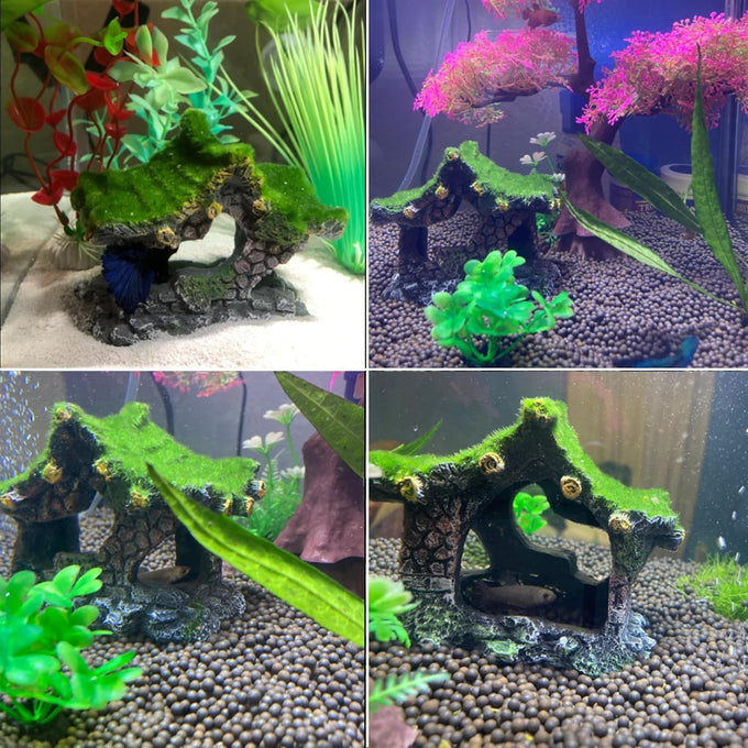 Tfwadmx resin aquarium decoration house small betta fish hide cave ornament tank small fish shrimp hideaway