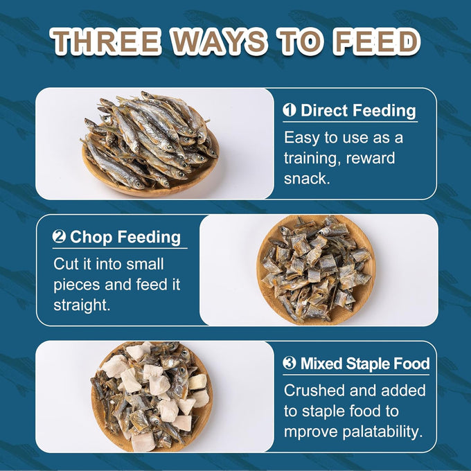 Dried River Fish Minnows - High Protein Natural Food for Turtles, Bearded Dragons, Cats & Tropical Fish (5.5oz)