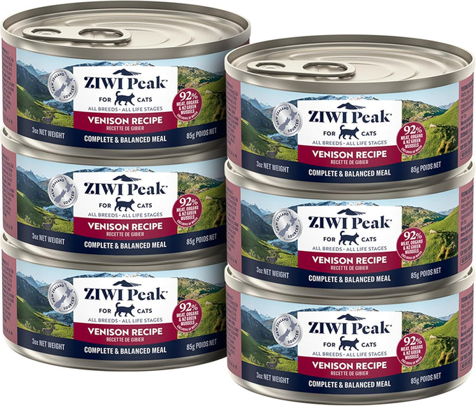 Ziwi Peak beef wet cat food, grain free, high protein, limited ingredient diet with superfoods, case of 6, 3oz cans