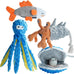 nocciola 4-pack crinkle squeaky dog toys for aggressive chewers, durable plush rope tug toy for small medium large breeds