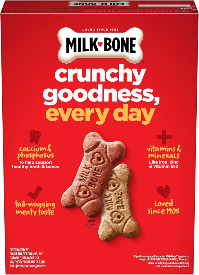 Milk-Bone Flavor Snacks dog treats, small biscuits, 24-ounce box, 5 natural flavors, 15% protein