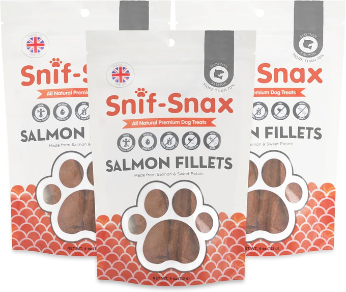 Snif-Snax Salmon Bites Dog Treats, All Natural, Human Grade, Grain Free, High Protein, Soft Salmon Snacks