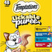 temptations creamy puree squeezable lickable cat treats beef salmon chicken tuna variety pack 48 count