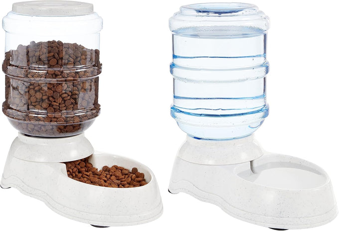 Amazon Basics 1 Gallon Gravity Pet Water Dispenser, Small, Easy to Clean, Gray, for Cat and Dog