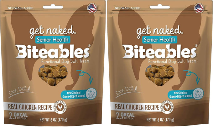 Get Naked Senior Health Soft Dog Treats with Real Chicken for Toothless Dogs