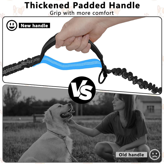 Lievuiken Hands Free Dog Leash with Zipper Pouch for Large Dogs, Adjustable Waist Belt, Black