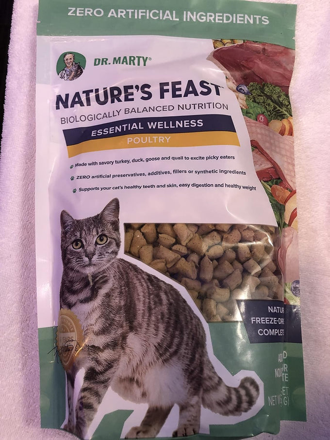 Dr. Marty Nature's Feast poultry dry cat food, 100% natural, high protein, low carb, omega-3 rich, all life stages