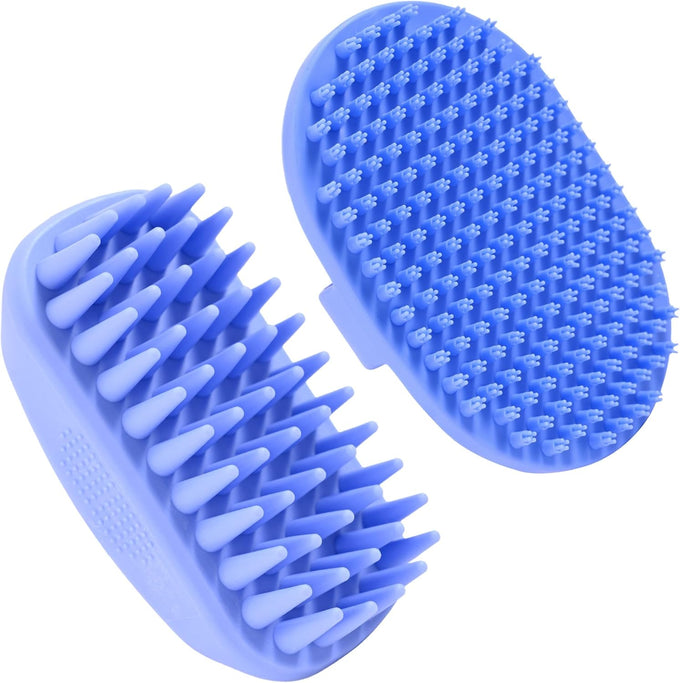 dog grooming bath brush, pet rubber brush for shower scrubbing and soothing massage, ideal for long & short haired dogs and cats