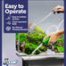 Luigi's Aquarium Gravel Vacuum for Water Changes and Cleaning - Hand Siphon Hose with Filter - Turtle Tank Accessories