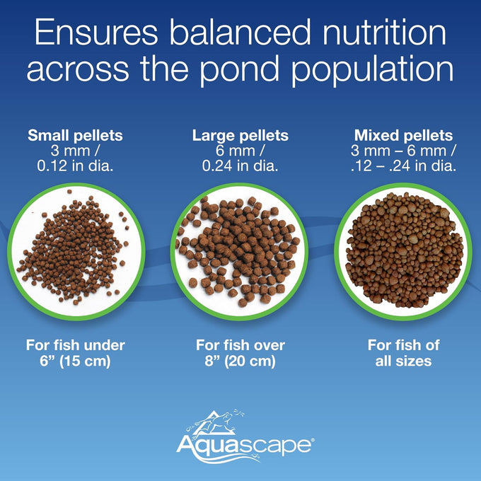 Aquascape premium staple pond and koi fish food for all sizes, 2.2-pound mixed pellet bag