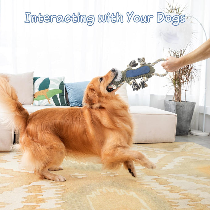 BuyPow Monkey Squeaky Dog Chew Toys, Interactive Tug of War Puppy Toys for Small, Medium, Large Dogs Soft and Durable