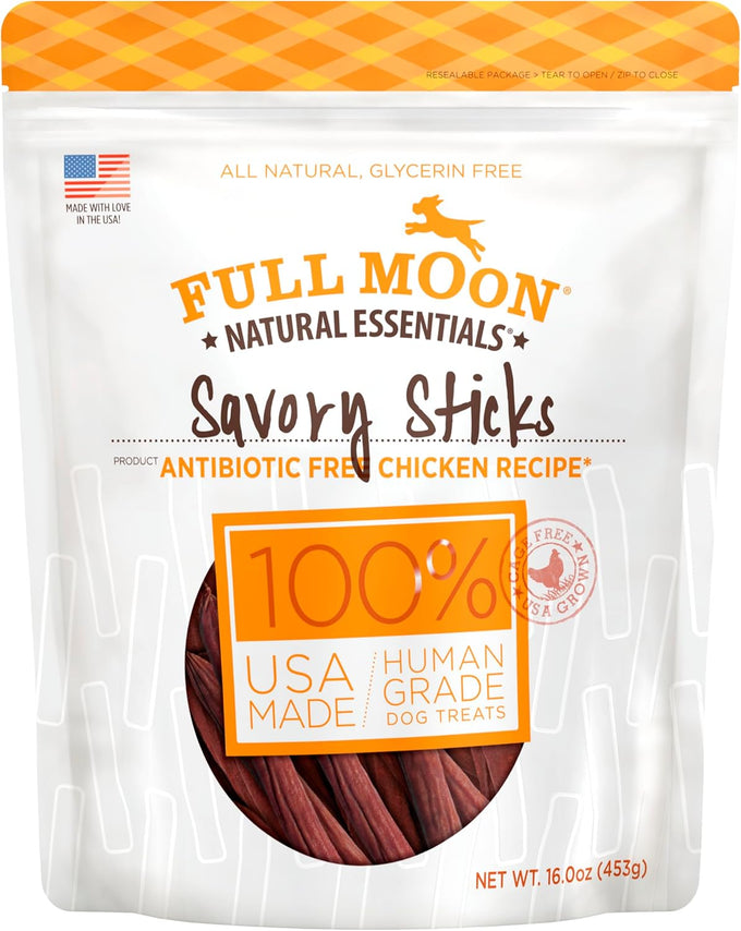Full Moon Human Grade Beef Savory Sticks Dog Treats, 22 Ounce, US-Grown, 1.375 Pound