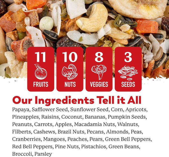 Dr. Harvey's natural food for large parrots - 5 pounds, premium ingredients, balanced diet, no chemicals