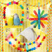 quozo 8pcs bird toys for parakeets colorful ladder hammock bird cage accessories parrot