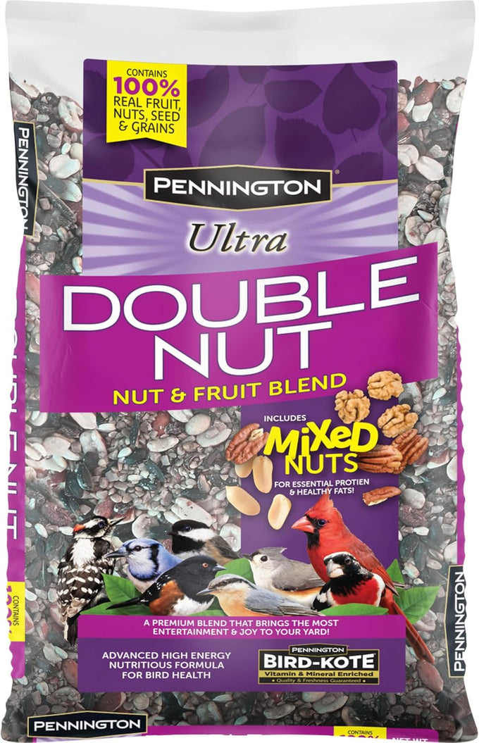Pennington Ultra Double Nut and Fruit Bird Seed 10lbs, Year-Round Nutritious Blend