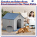 Bifanuo plastic dog house for small to medium dogs, weatherproof design, air vents, elevated floor, easy clean and assemble in blue, 26.18'' L x 24.03'' W x 25.98'' H