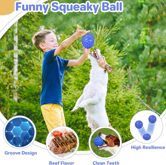 diissknic indestructible squeaky dog ball relieves anxiety, cleans teeth, interactive chew toy for aggressive chewers, large breed outdoor waterproof