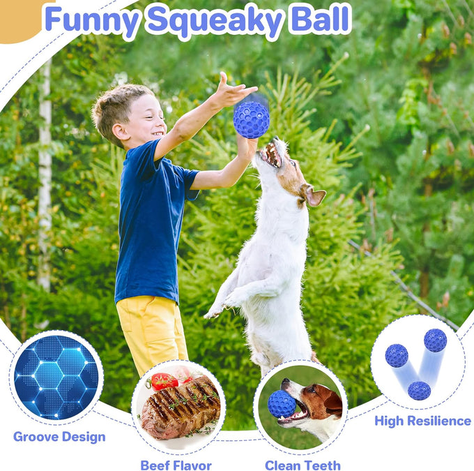 diissknic indestructible squeaky dog ball relieves anxiety, cleans teeth, interactive chew toy for aggressive chewers, large breed outdoor waterproof