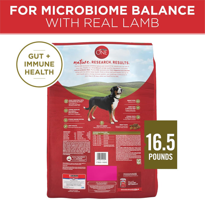 Purina ONE Dry Dog Food - Lamb & Rice Formula, 16.5 lb