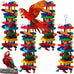 soulchen 4 pc extra large bird parrot toy set wooden chewing toys for large macaws african grey amazon parrots