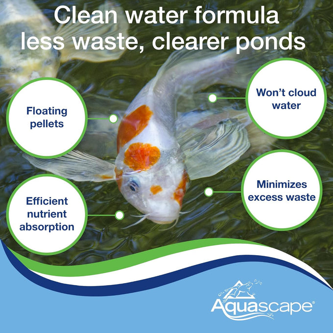 Aquascape premium staple pond and koi fish food for all sizes, 2.2-pound mixed pellet bag