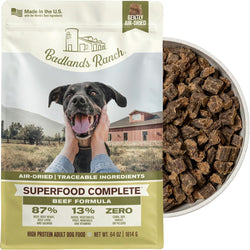 BADLANDS RANCH by Katherine Heigl - Superfood Complete Air-Dried Beef Dog Food - High Protein with Superfoods