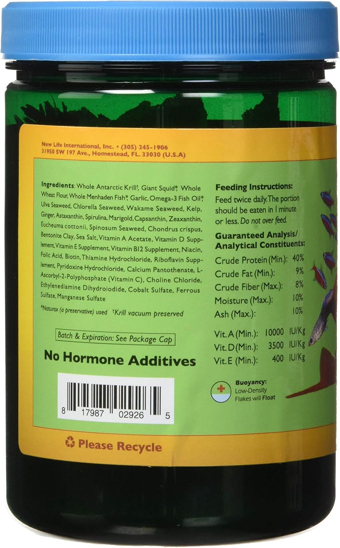 New Life Spectrum Naturox Optimum All Purpose Flakes 90g Fish Food for Color Enhancement and Sustainable Protein