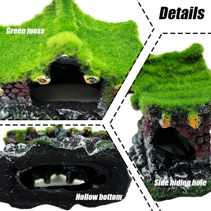 Tfwadmx resin aquarium decoration house small betta fish hide cave ornament tank small fish shrimp hideaway