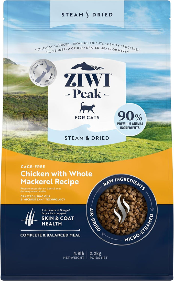 Ziwi Peak beef with southern blue whiting fish cat food high protein skin coat health low carb all life stages 28.8oz