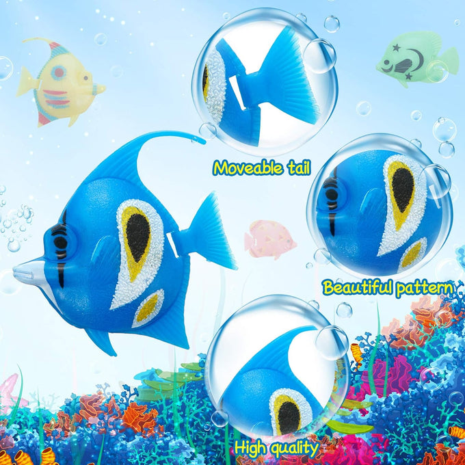 Weewooday 20 Pcs Artificial Moving Fishes Plastic Floating Lifelike Fish Tank Ornaments Aquarium Decorations Assortment