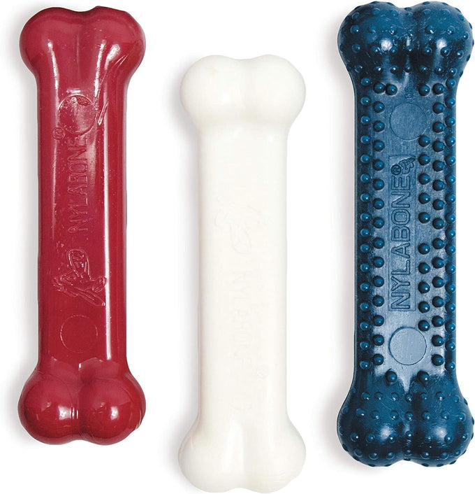 Nylabone Original Bone Power Chew Toy Small Dog Value Pack - Durable Nylon, USA Made, 3 Pack