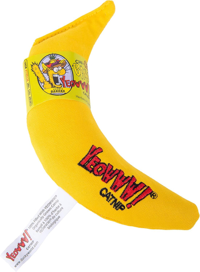 Handmade 100% Organic Yellow Yeowww! Catnip Banana Toy