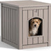DRATO resin material dog house, multi-functional pet house for small to medium dog, black, medium size