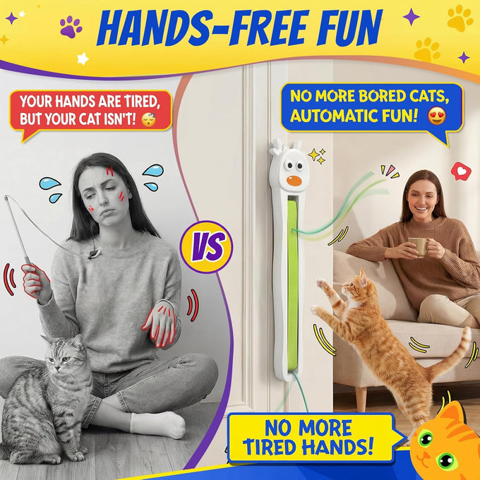 Furry Friend Interactive Automatic Cat Toy with Motorized String Action