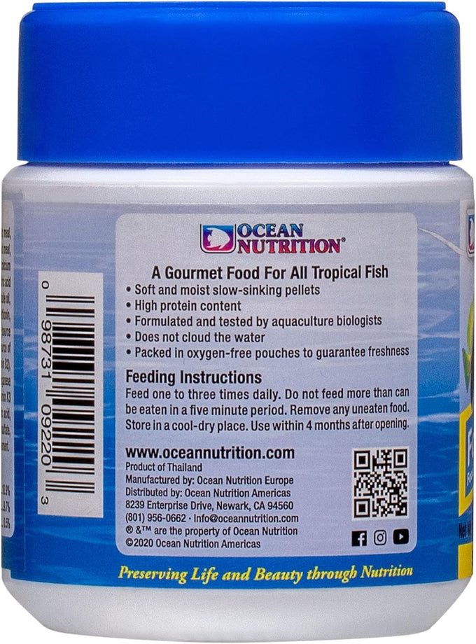 Ocean Nutrition Formula One Pellets, 3.5-Ounces (100 Grams) Jar, Small Pellet Size, Tropical Fish Food