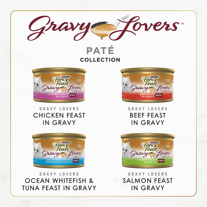Purina Fancy Feast Gravy Lovers Variety Pack Wet Cat Food Pate in 4.5 lb. Boxes (Pack of 1)