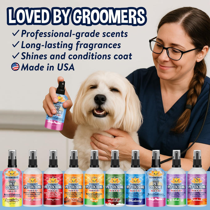 bodhi dog baby powder 4 fl oz deodorizing dog perfume & conditioner gentle & safe formula made in usa