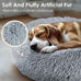 Hoewina 20in light grey donut bed for indoor cats and small dogs, washable, plush, waterproof, anti-slip