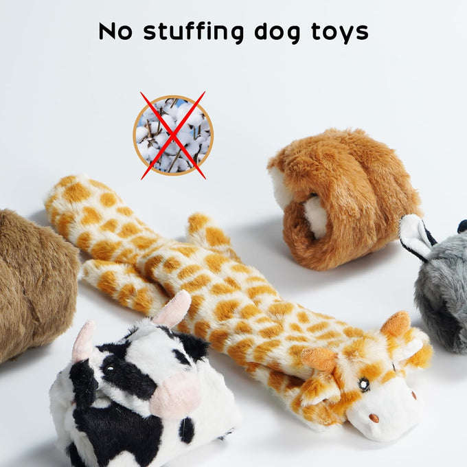 Nocciola Crinkle Plush Dog Toys Set, 5 PCS, Stuffless, Squeaky, No Stuffing, Suitable for Small Medium Large Dogs