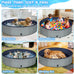 Foldable Gray Kiddie Pool with Hard Plastic Non-Slip Thickened Bottom for Small Medium Large Dogs and Kids