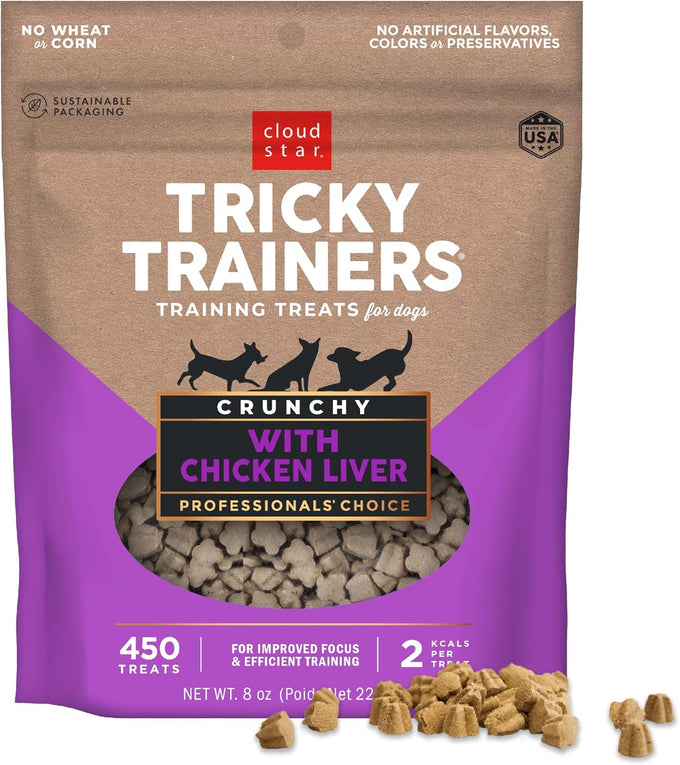 Cloud Star Tricky Trainers 12 oz. Cheddar Flavor Low-Calorie Dog Training Treats for Small Medium Large Breeds 680 Pieces