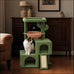 ROYPET green cactus cat tree tower for indoor cats with condos, scratching post, hammock and toy balls