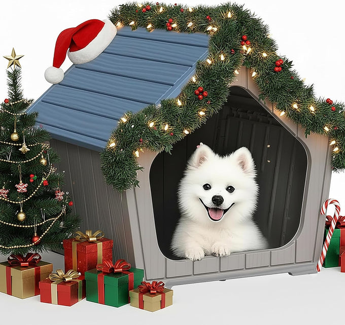 drato dog house indoor outdoor durable resin material houses for small dogs weatherproof cozy shelter