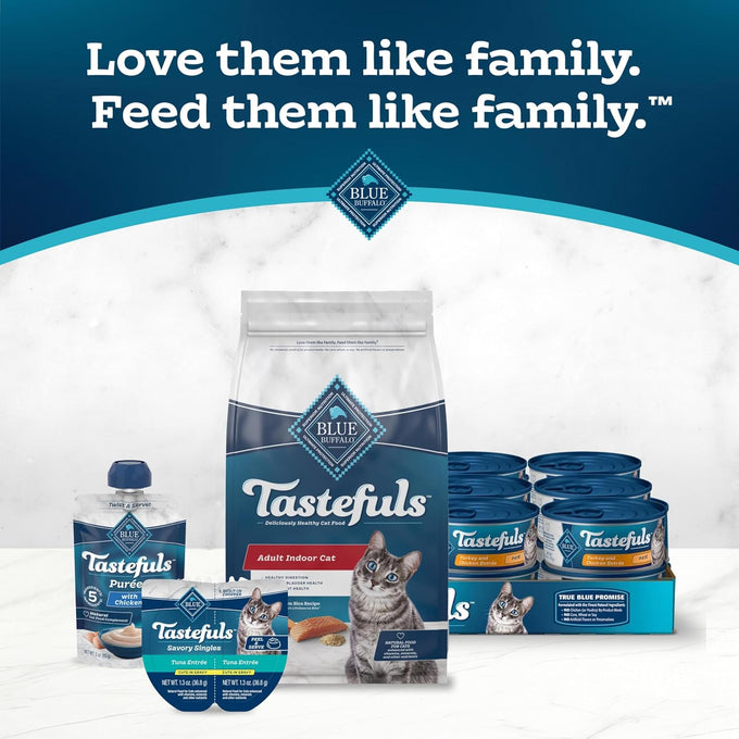 Blue Buffalo Tastefuls Natural Dry Food for Adult Indoor Cats, Salmon & Brown Rice Recipe, 15-lb Bag