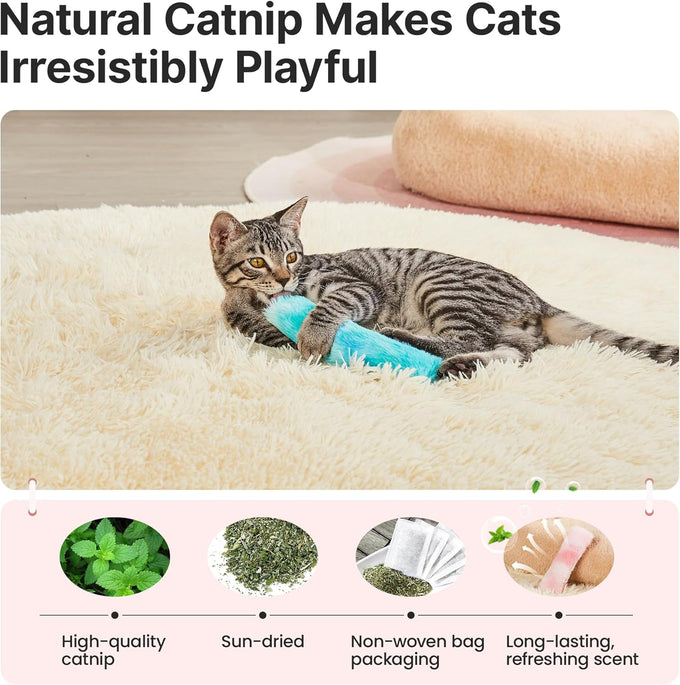 Potaroma soft and durable cat crinkle sound cat toys, 3 pcs, with catnip inside, indoor kitten kicker