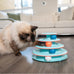 Catstages Chase Meowtain 4-Tier Interactive Cat Track Toy with 4 Spinning Balls, Non-Slip Base, Blue