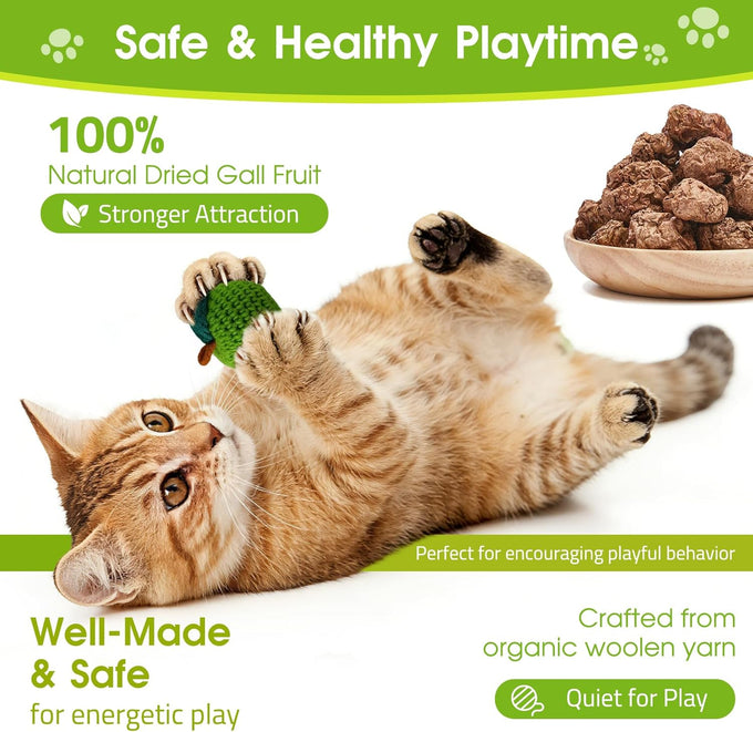 9-pack natural silvervine cat toys handmade yarn balls catnip balls stress relief indoor kitten enrichment